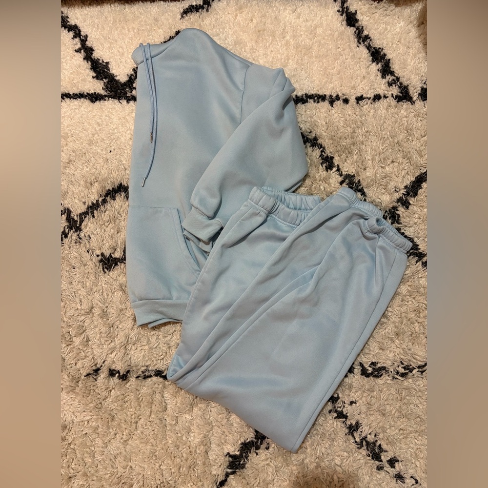 SHEIN Light Blue Track Pants & Jogger Set